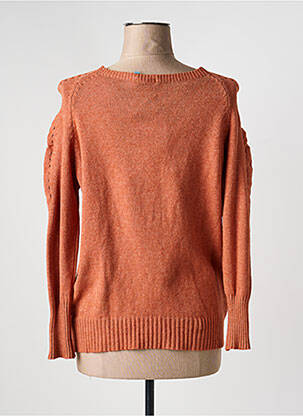 Pull coupe cintrée manches longues orange QUATTRO femme