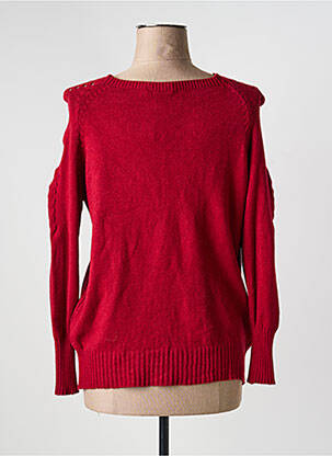 Pull coupe cintrée manches longues rouge QUATTRO femme