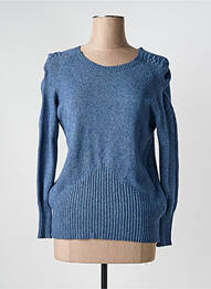 Pull coupe cintrée manches longues bleu fonce QUATTRO femme