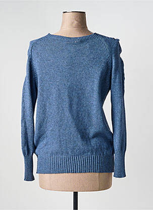 Pull coupe cintrée manches longues bleu fonce QUATTRO femme