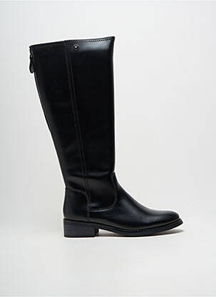 Bottes tissage satiné talon plat jusqu'à 3cm noir CHATTAWAK femme