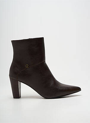 Bottines/boots matière lisse talon de 7 à 9cm marron CHATTAWAK femme