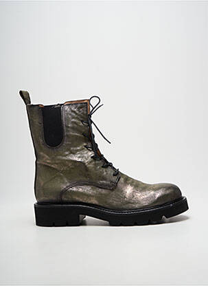 Bottines/boots tissage satiné talon plat jusqu'à 3cm vert LITTLE ...LA SUITE femme
