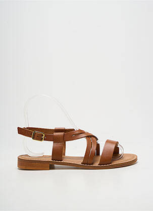 Sandales/nu pieds chiquet talon plat jusqu'à 3cm marron SEMERDJIAN femme