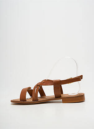 Sandales/nu pieds chiquet talon plat jusqu'à 3cm marron SEMERDJIAN femme