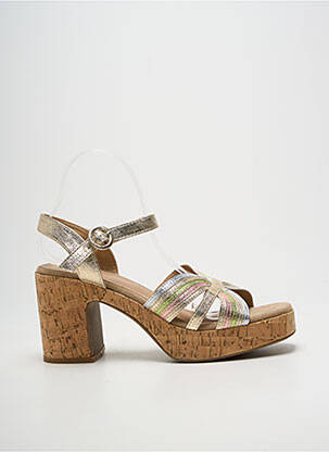 Sandales/nu pieds semi compensé talon de 7 à 9cm or FINDLAY femme