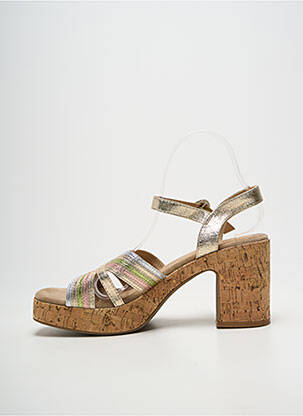 Sandales/nu pieds semi compensé talon de 7 à 9cm or FINDLAY femme