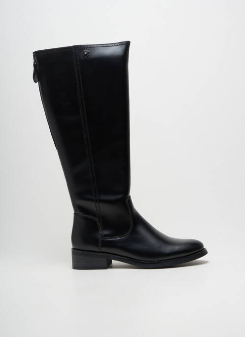 Bottes tissage satiné talon plat jusqu'à 3cm noir CHATTAWAK femme