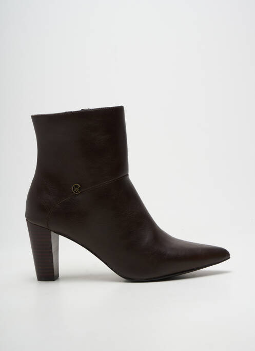 Bottines/boots matière lisse talon de 7 à 9cm marron CHATTAWAK femme