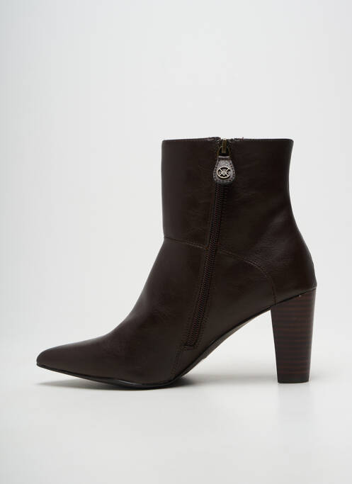 Bottines/boots matière lisse talon de 7 à 9cm marron CHATTAWAK femme