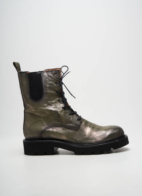 Bottines/boots tissage satiné talon plat jusqu'à 3cm vert LITTLE ...LA SUITE femme