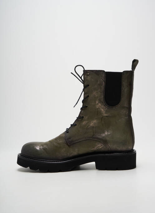 Bottines/boots tissage satiné talon plat jusqu'à 3cm vert LITTLE ...LA SUITE femme