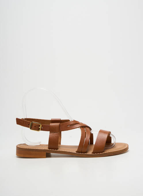 Sandales/nu pieds chiquet talon plat jusqu'à 3cm marron SEMERDJIAN femme