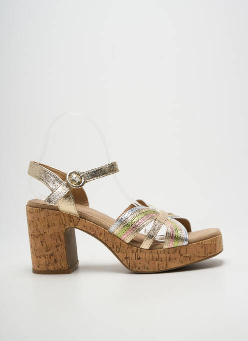 Sandales/nu pieds semi compensé talon de 7 à 9cm or FINDLAY femme