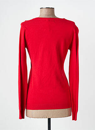 Pull col v manches longues rouge QUATTRO femme