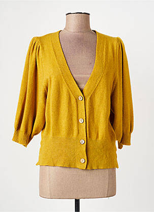 Gilet manches longues stretch jaune QUATTRO femme