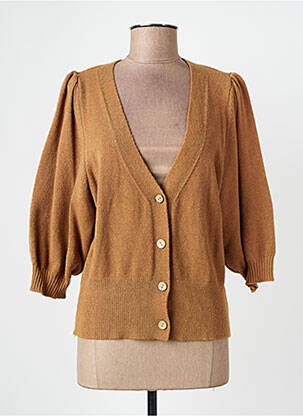 Gilet manches longues stretch marron QUATTRO femme