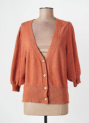 Gilet manches longues resserrée sur le bas rose QUATTRO femme
