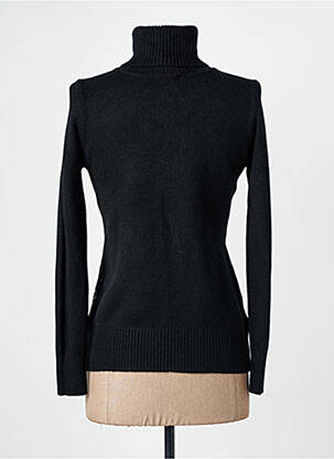 Pull col roulé coupe cintrée manches longues noir QUATTRO femme