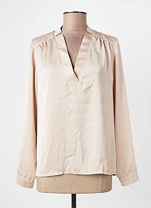 Top col v manches longues beige VOODOO femme