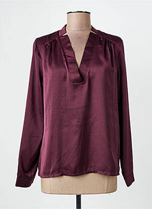 Top col v manches longues violet VOODOO femme