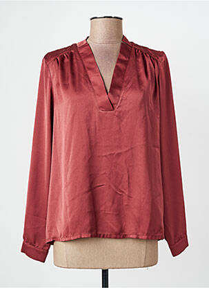 Top col v manches longues marron VOODOO femme