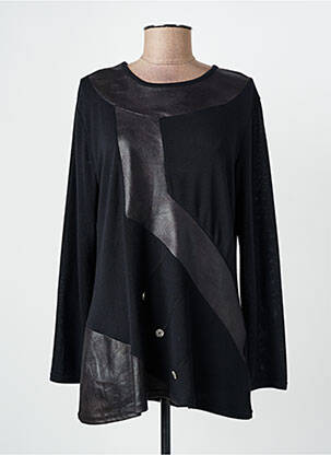 Top stretch manches longues noir QUATTRO femme
