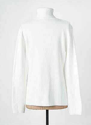 Pull col roulé stretch manches longues blanc QUATTRO femme