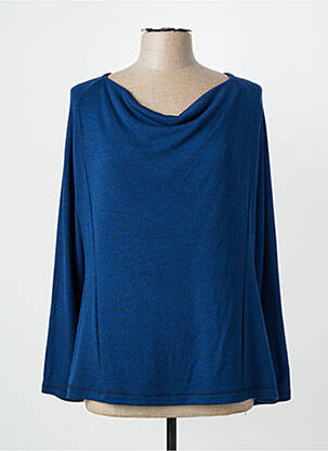 Top tissage jersey manches longues bleu QUATTRO femme