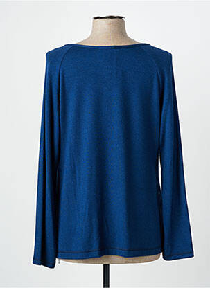 Top tissage jersey manches longues bleu QUATTRO femme