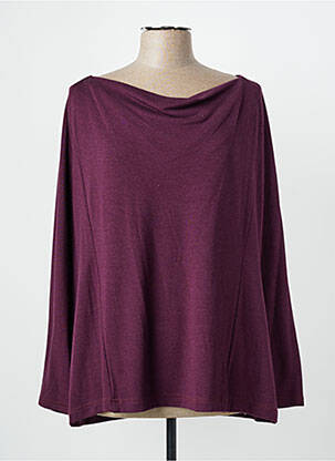 Top tissage jersey manches longues violet QUATTRO femme