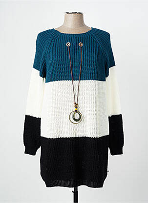 Pull tunique stretch manches longues vert QUATTRO femme