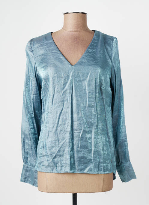 Top coupe cintrée manches longues bleu VOODOO femme