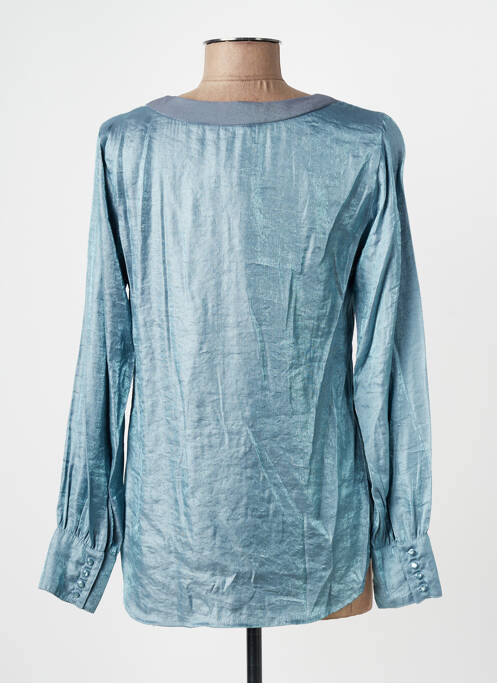 Top coupe cintrée manches longues bleu VOODOO femme