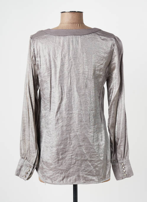 Top coupe cintrée manches longues gris VOODOO femme