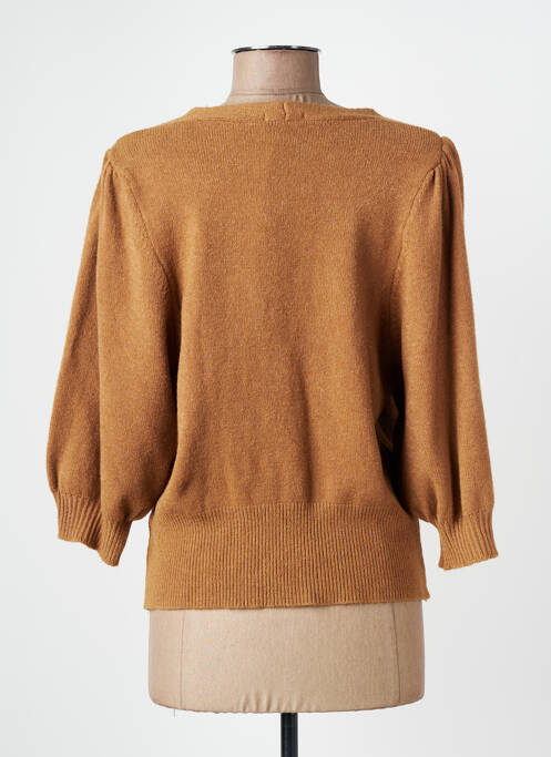 Gilet manches longues stretch marron QUATTRO femme