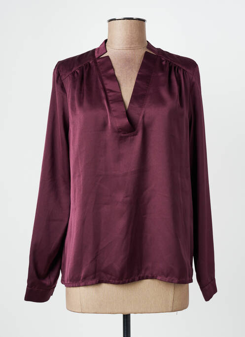 Top col v manches longues violet VOODOO femme