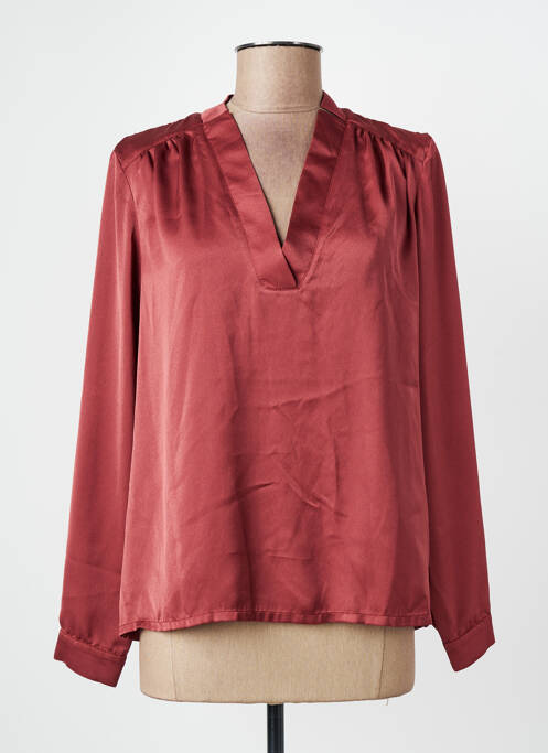 Top col v manches longues marron VOODOO femme