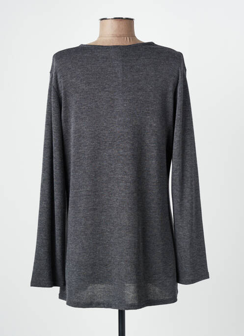 Top coupe fluide manches longues gris QUATTRO femme