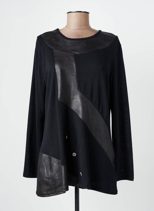 Top tissage jersey manches longues noir QUATTRO femme