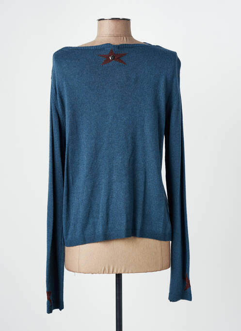 Gilet manches longues fermeture boutonnée sur le devant bleu VOODOO femme