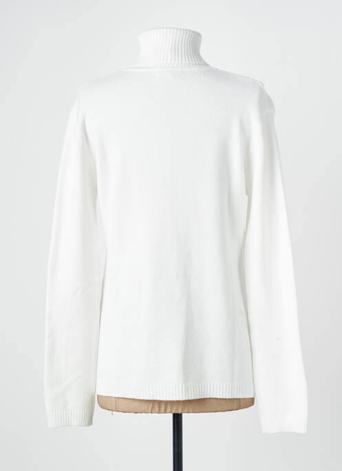 Pull col roulé stretch manches longues blanc QUATTRO femme