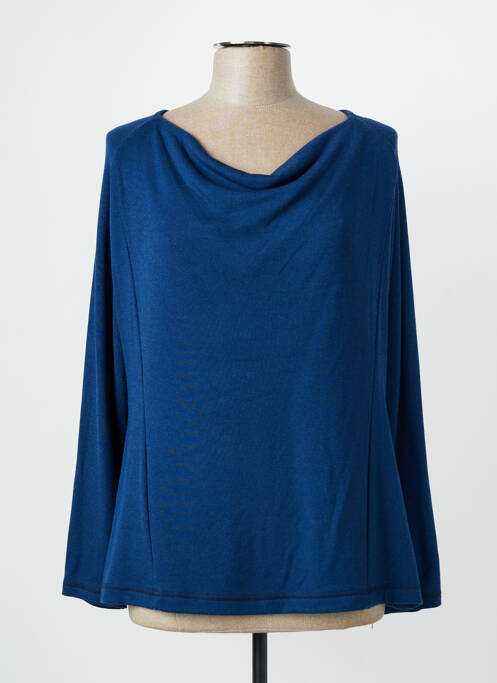Top tissage jersey manches longues bleu QUATTRO femme