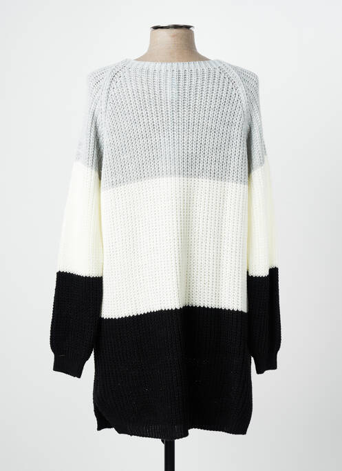 Pull tunique stretch manches longues gris QUATTRO femme