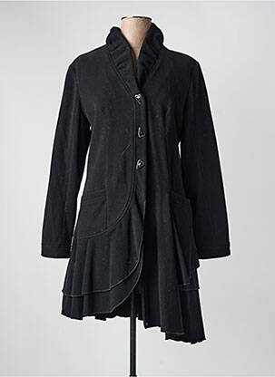 Manteau long coupe cintrée sans capuche noir LES HABITS DE DALIE femme