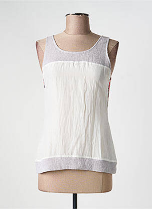 Top stretch sans manche beige QUATTRO femme