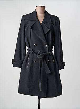 Manteau long coupe cintrée sans capuche noir JUMFIL femme