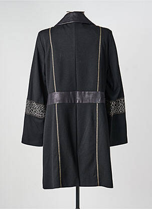 Manteau long coupe cintrée sans capuche noir JUMFIL femme