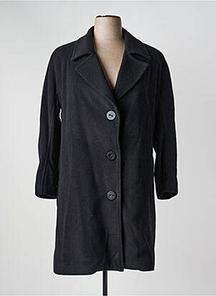 Manteau long coupe cintrée sans capuche noir JUMFIL femme