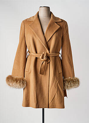 Manteau long coupe cintrée sans capuche beige JUMFIL femme